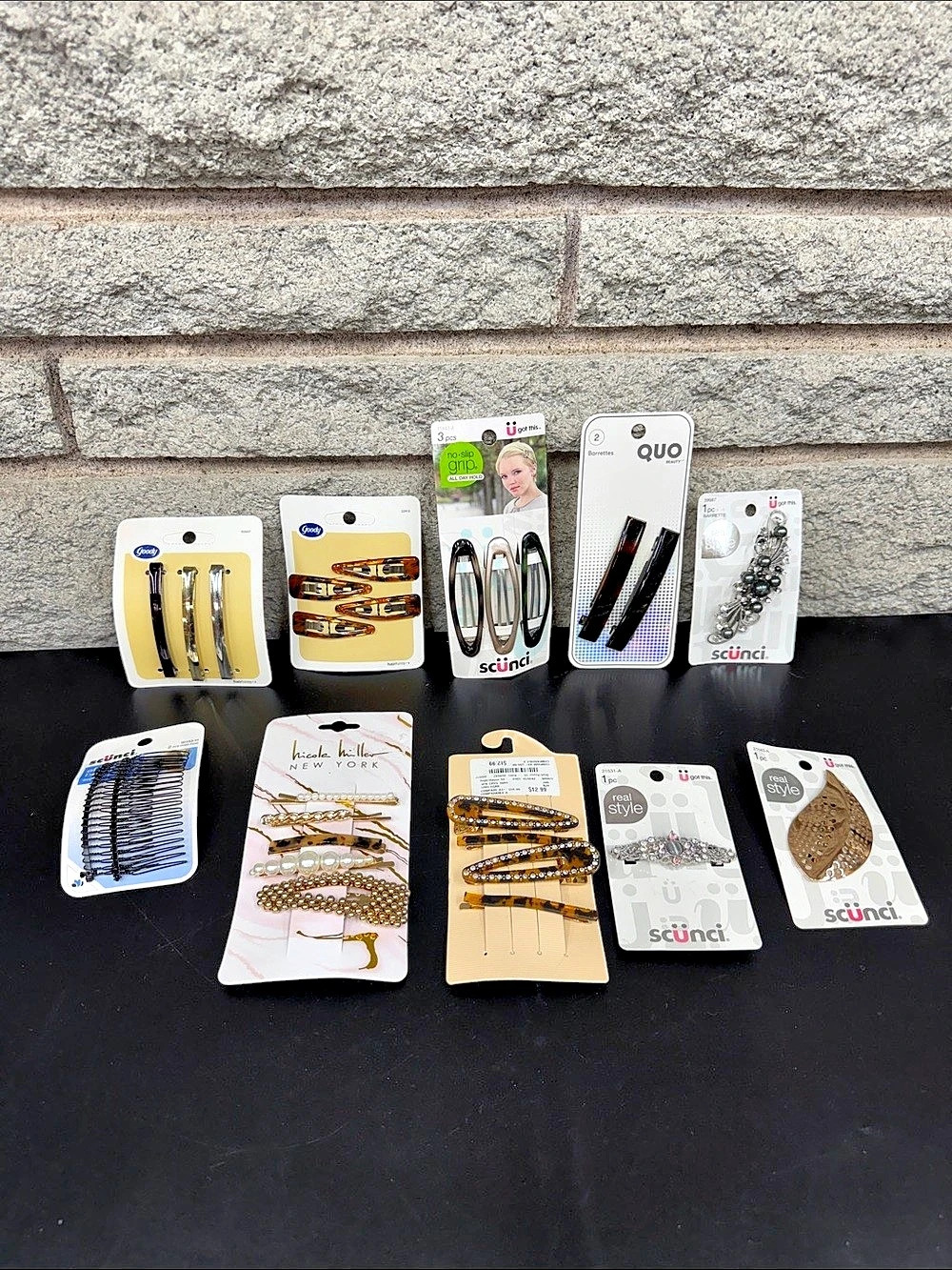 10 Pack Hair Accessories Lot Scünci Goody Nicole Miller QUO Barrettes Clips